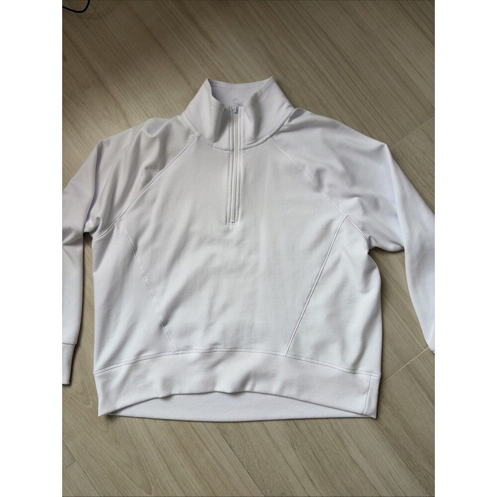 DSG Women’s 1/4 Zip Oversized Sweatshirt, Size Small, White Pullover